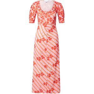 Warehouse Jurk  pastelgroen / oranje / rosa / rood