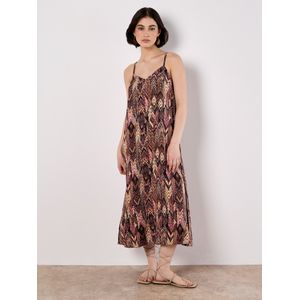 Apricot Zomerjurk  beige / roestbruin / lichtroze / zwart