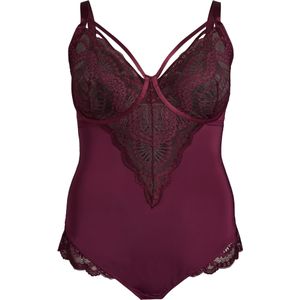 Zizzi - CAELLA - Stringbody - Donkerrood - Met Beugel