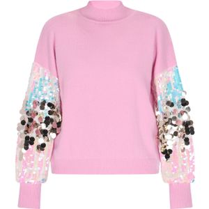 IZIA Trui  azuur / oranje / rosa / zilver