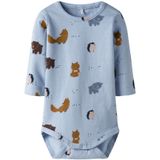 NAME IT Rompertje/body 'NBMSOUL'  beige / lichtblauw / karamel / zwart