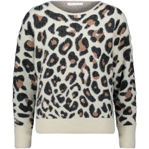 Betty & Co - Trui - Wit - Vleermuismouwen - Dierenprint