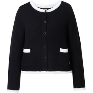 Ulla Popken Gebreid vest  zwart / wit