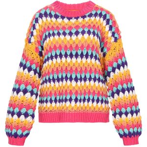 MYMO Trui  blauw / geel / pink