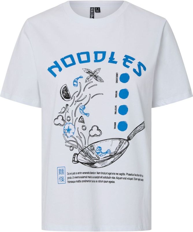 Pcjilliane - T-shirt - Katoen - Print - Ronde Hals - Korte Mouwen - Regular-fit