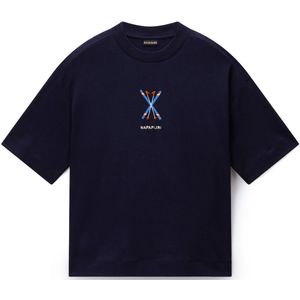 NAPAPIJRI Shirt 'Irto'  navy / lichtblauw / oranje / wit