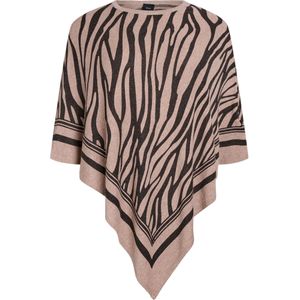 Zizzi Cape 'Caautumn'  donkerbeige / zwart