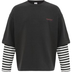 VAMOS CLO Sweatshirt  donkergrijs / rood / zwart / wit
