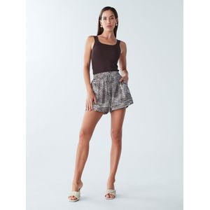 BWLDR Broek 'KENNY'  chocoladebruin / wit