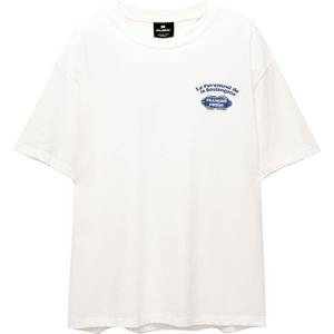 Pull&Bear Shirt 'MC PARIS 01'  blauw / wit