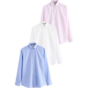 Next Overhemd  lichtblauw / lichtroze / wit