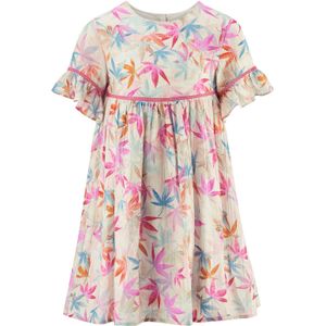 happy girls - Jurk - Crème - Bloemenprint - Knielengte - Halve Mouw