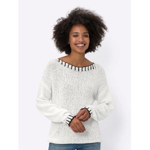 Gebreide Trui - Ecru/Zwart - 100% Katoen