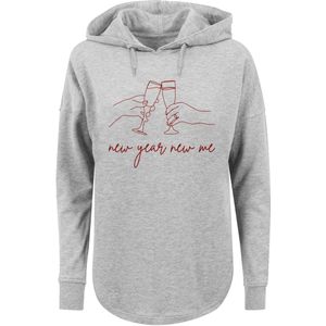 F4NT4STIC Sweatshirt 'Silvester Party new year new me'  grijs gemêleerd / bordeaux