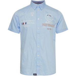 FQ1924 Overhemd 'Rontus'  lichtblauw / donkerblauw / lichtbruin / wit