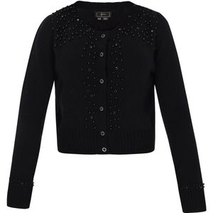 faina Gebreid vest  zwart