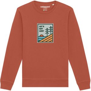 Watapparel Sweatshirt 'Let's Get Lost'  roestbruin / gemengde kleuren