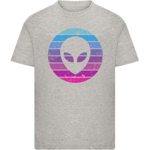 F4NT4STIC Shirt 'Alien Kopf'  grijs gemêleerd / gemengde kleuren