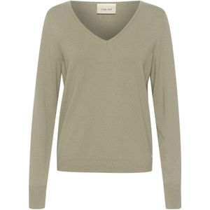 Cream Trui 'Dela'  olijfgroen
