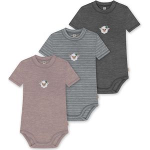 normani Rompertje/body 'Tihoi'  antraciet / lichtgrijs / pink / wit