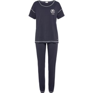 LASCANA Pyjama  donkerblauw / wit