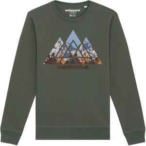 Watapparel Sweatshirt ' Geometric Landscape '  kaki / gemengde kleuren