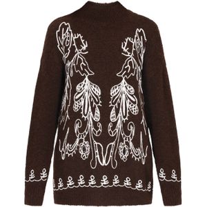 usha FESTIVAL Oversized trui  bruin / wit