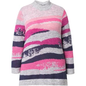 Ulla Popken Trui  lichtgrijs / grijs gemêleerd / pink