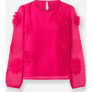 Blouse - Pink - 100% Polyester - Lange Mouwen - Ronde Hals