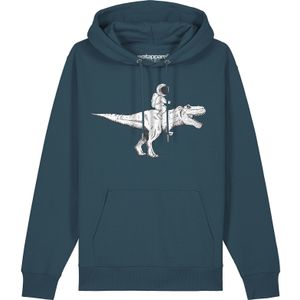 Watapparel Sweatshirt ' Astronaut on T-Rex '  petrol / wit