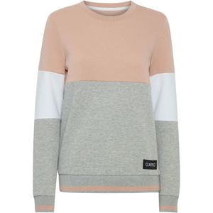 Oxmo Sweatshirt 'Omaya'  grijs gemêleerd / rosa / wit