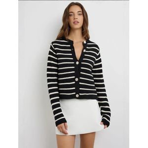 Hiccup Gebreid vest  zwart / wit