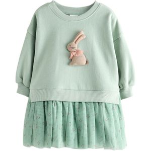 Next Jurk  lichtbruin / mintgroen / lila / rosa