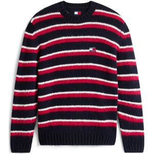 Tommy Jeans - Trui - Marine/Rood/Wit - Gerecycled Materiaal - Lange Mouw