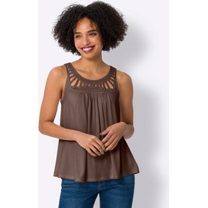 heine - Shirttop - Choco - Mouwloos - Ronde Hals