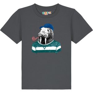 watabout.kids Shirt 'Walross'  royal blue/koningsblauw / antraciet / zwart / wit