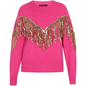 faina Trui  goud / fuchsia