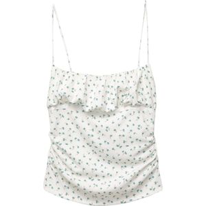 Pull&Bear Top  hemelsblauw / olijfgroen / wit