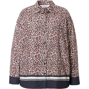 Studio Untold Blouse  lichtbeige / nachtblauw / wit