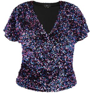faina Blouse  blauw / lila / zwart