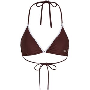 Karl Lagerfeld Bikinitop  donkerbruin / offwhite