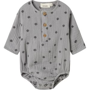 Shirt - Romper - Geweven Stof - Lange Mouwen - Knoopsluiting - Geborduurd