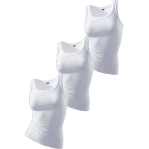 Wit - Tanktop - 100% Katoen - Aansluitend - Mouwloos