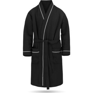 Normani - Badjas - Zwart/Wit - Kort