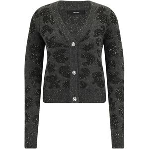Vero Moda Tall Gebreid vest 'VMZUZU'  donkergrijs / zwart