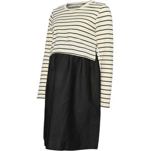 MAMALICIOUS - MLAMILO JUNE - Jurk - Crème/Zwart - Met Borstvoedingsfunctie - Knielengte