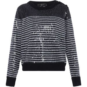 faina Trui  zwart / zilver / wit