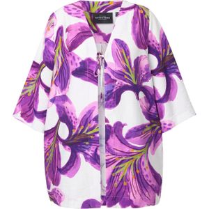 Ulla Popken Tussenjas  lila / violetblauw / wit