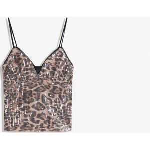 Bershka Top  brokaat / cappuccino / donkerbruin