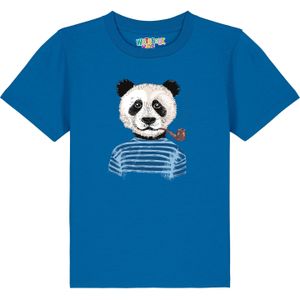 watabout.kids Shirt 'Panda'  royal blue/koningsblauw